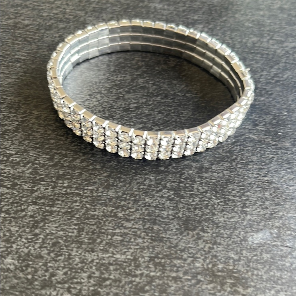 Silver Rhinestone Bracelet - Picture 5 of 8